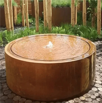 Sut i lanhau nodwedd dwr dur corten Awyr Agored