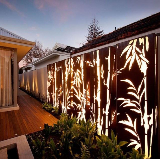 Rusted Metal Privacy Screen